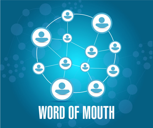 word of mouth people network illustration